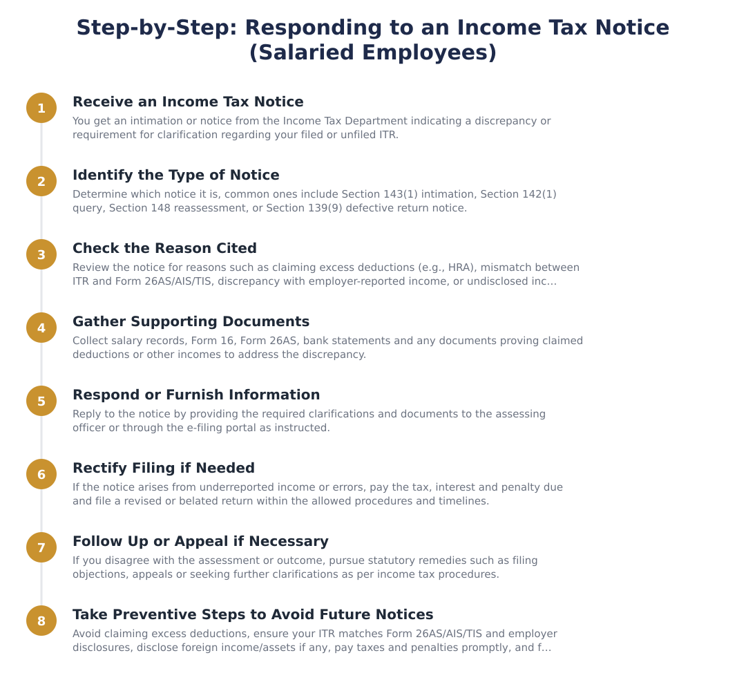 Step-by-Step: Responding to an Income Tax Notice (Salaried Employees)