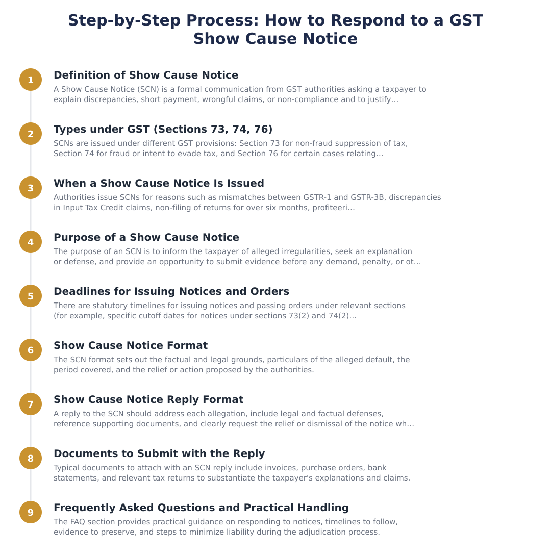 Step-by-Step Process: How to Respond to a GST Show Cause Notice