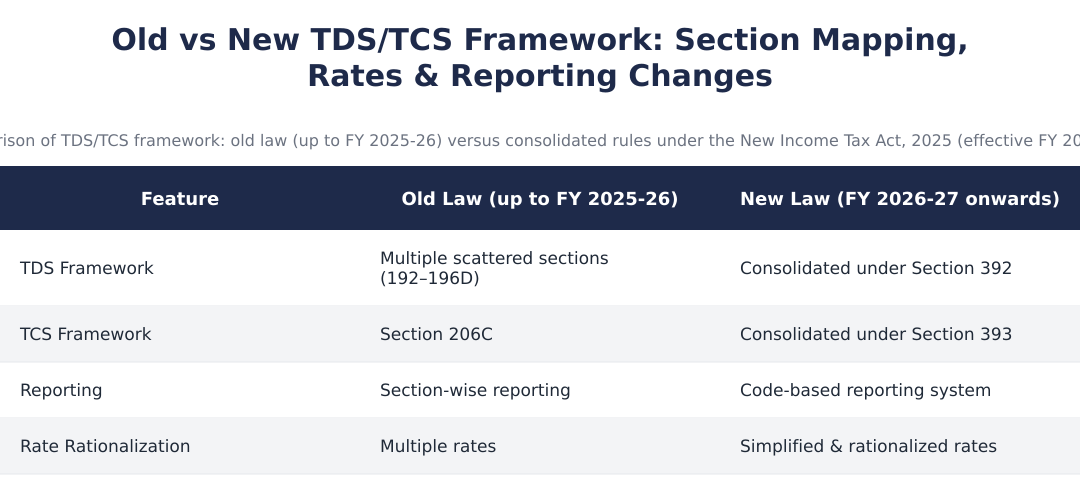 Old vs New TDS/TCS Framework: Section Mapping, Rates & Reporting Changes